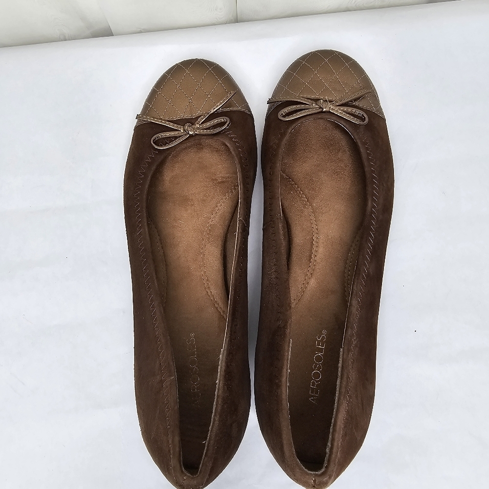 Aerosoles Beckon Brown Suede Bronze Flats Size 7.5 - Picture 8 of 9